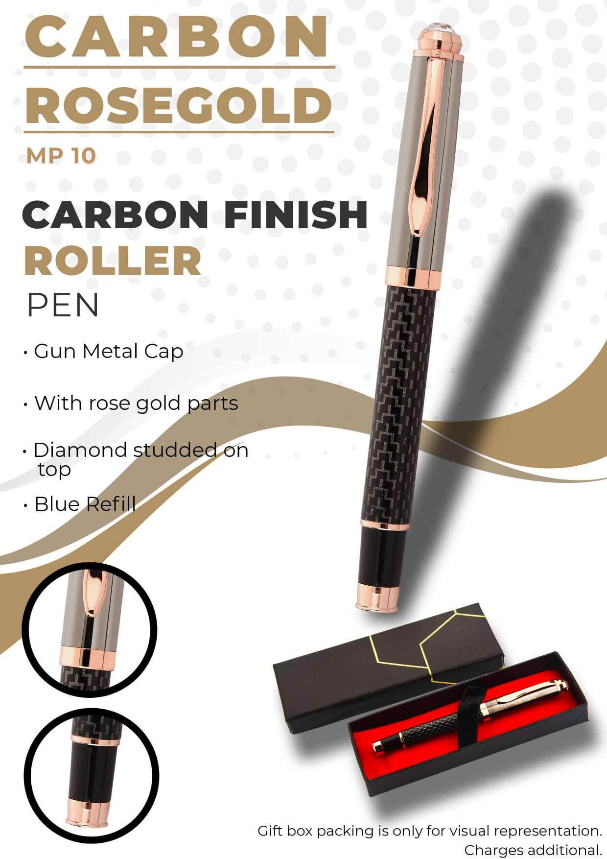 Carbon Finish Rosegold Roller Pen Carbon Finish Rosegold Roller Pen